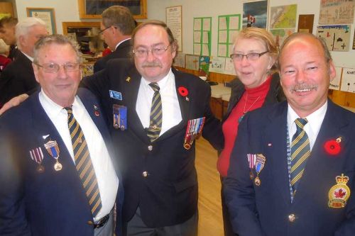 l-r Peter Brugmans with friends Dave Whalen, Mike Gauvin and Sandy Hallam at the Sharbot lake Legion